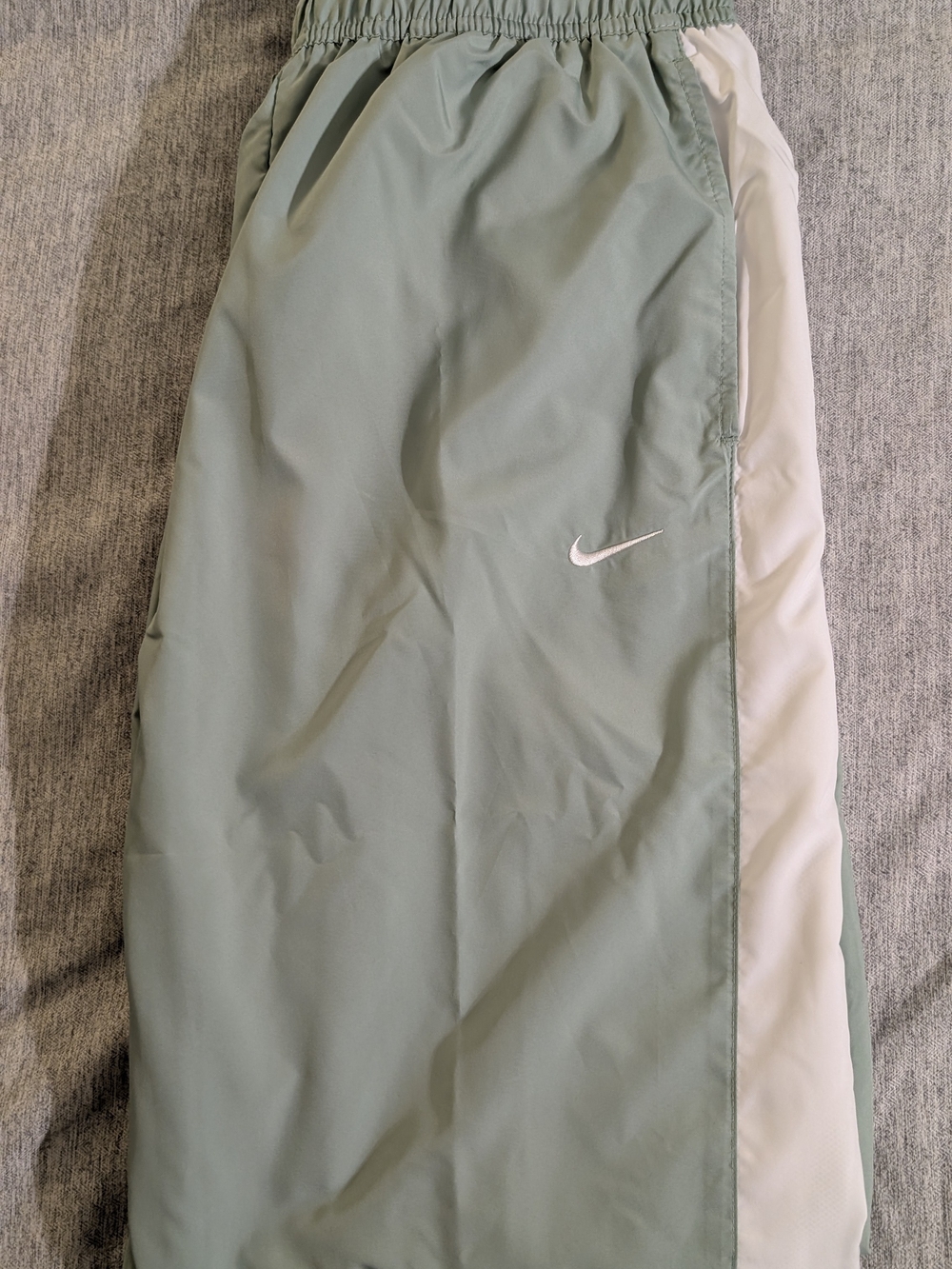Nike Light Sage Green Track Pants with White Swoosh